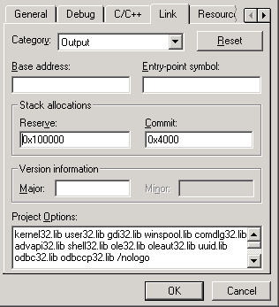 Opciones Visual C++