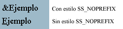Modificador SS_NOPREFIX
